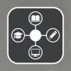 أيقونة تصور الخدمات التعليمية المركزية داخل نظام نور، تظهر نقطة مركزية مرتبطة برموز أكاديمية.