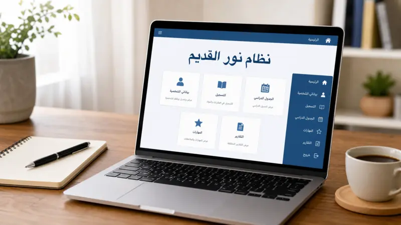 نظام نور القديم - واجهة تسجيل الدخول والخدمات التعليمية
